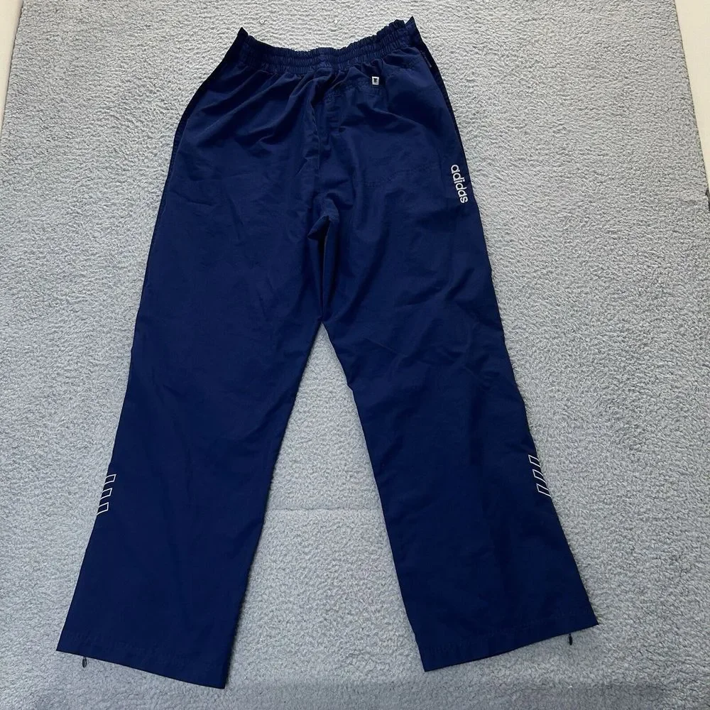 Vintage‎ Adidas Track Pants Mens Medium Blue Tear Away Leg Elastic Waist Y2K